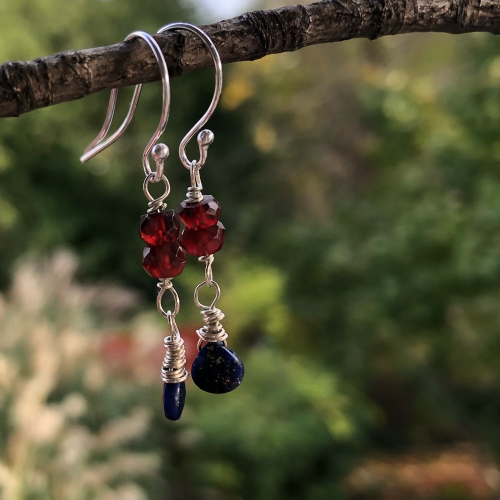 Happy stone and Sterling Silver earrings